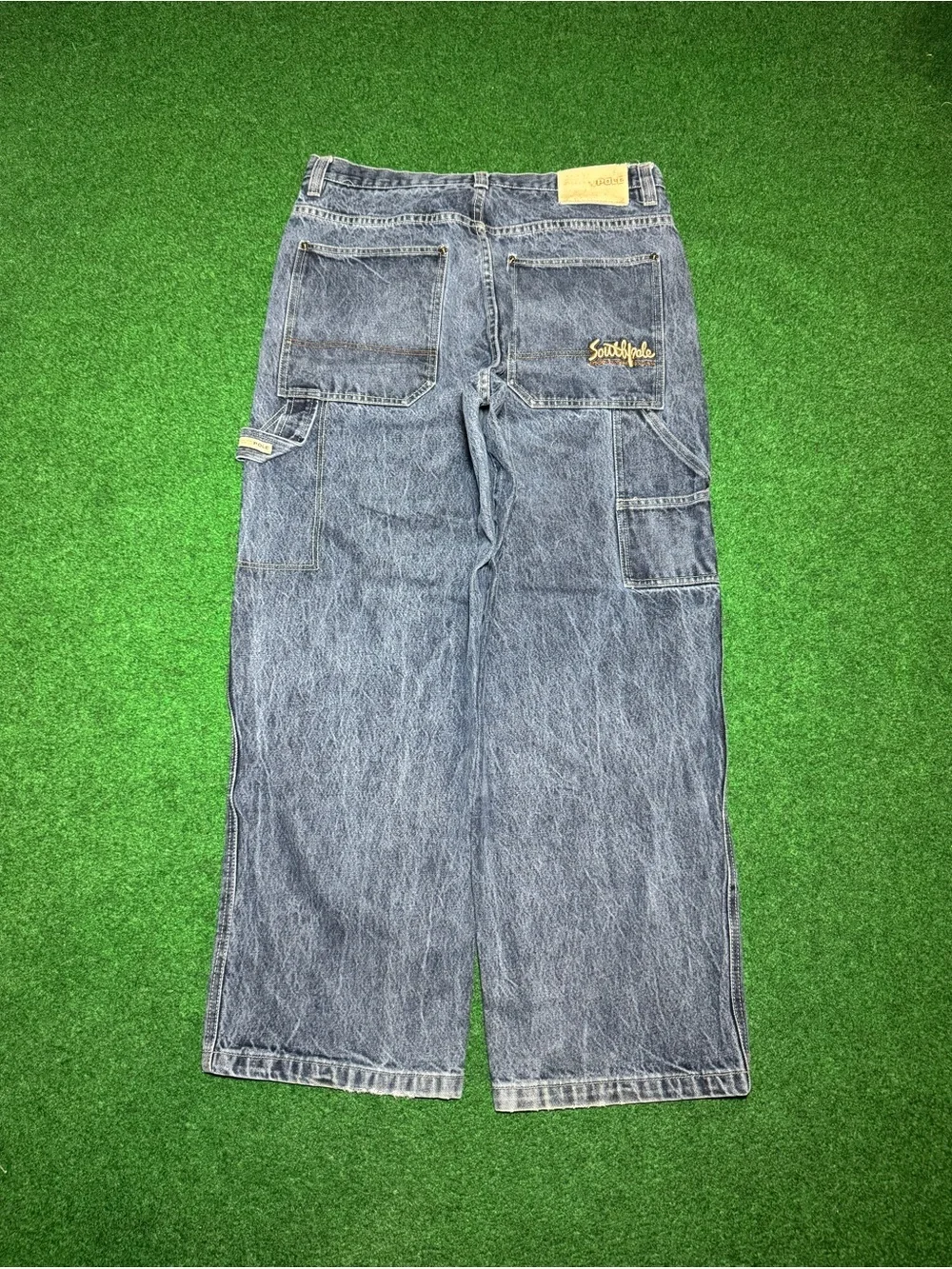 Vintage 90s Y2K Southpole Baggy Carpenter Jeans, Ghetto Hip Hop Pants 38x30